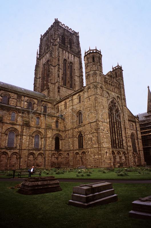 graves at the front of durham cathedral