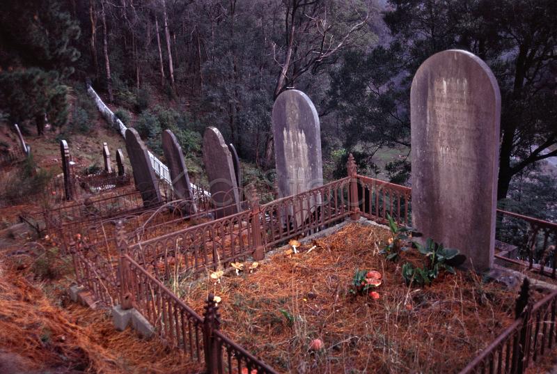 graveyard on the site of a steep hill, walhalla, gippsland, victroia