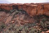 cliff wall, dropping away to the bottom of kings canyon