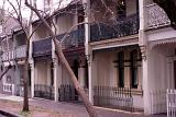 terraced houses in winter